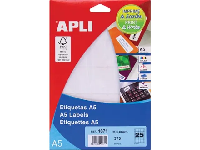 Etiketten 25x40mm Print & Write Wit