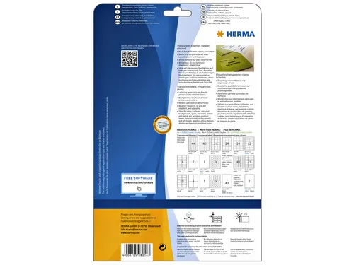 HERMA 8016 Transparant folie-etiket Glanzend A4 45,7x21,2mm 1200 stuks