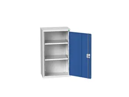 hangkast,HxBxD 900x525x350mm,vleugeldeur,2xStalen bodem,romp RAL7035