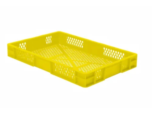 Euronorm-Stapelbak 14.5l 75x 600x 400mm Wanden/Bodem Opengewerkt Geel