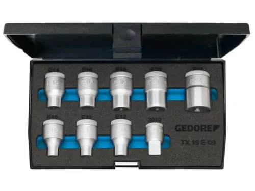 TX 19 E-09 Dopsleutelset 1/2 9-delig extern TX E10-E24