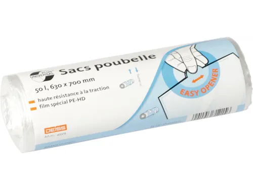 Universal Plus vuilniszak 10 micron 63x70 cm 50L wit rol 50 stuks