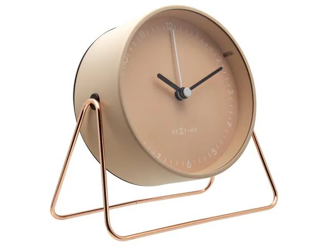 Wekker Nextime Berlin Table 14x13 cm roze metaal