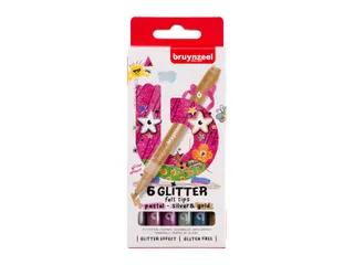 Viltstiften Bruynzeel Kids glitter 6 kleuren - 5