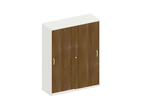 schuifdeurkast,HxBxD 1540x1200x430mm,decor romp wit,decor front noten