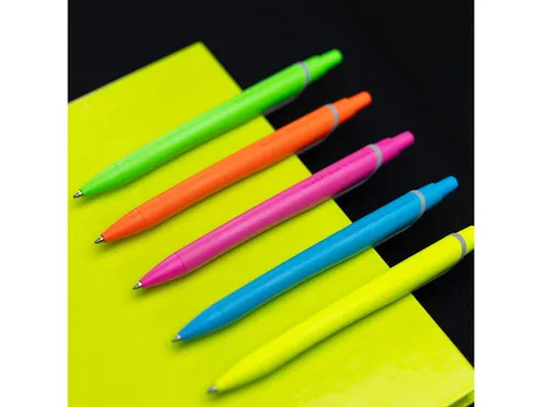 Balpen Schneider Reco Neon groen, schrijfkleur: blauw