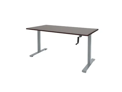 Slinger Bureau Zit-sta Aluminium Poot 160x80cm Blad Logan Eiken