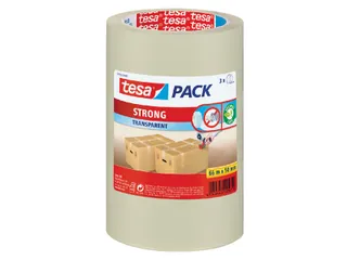 Verpakkingstape Tesapack Pp Strong 50mmx66m Transparant 3 stuks - 1