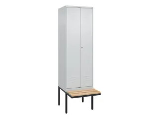 PBM-locker met bank,HxBxD 2120x600x815mm,2vak,vak B 300mm,cil.-slot - 1