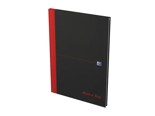Notitieboek Oxford Black n' Red A4 96vel ruit 5mm zwart