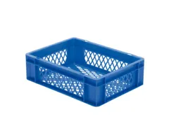 Euronorm-stapelbak 10l 120x400x300mm Wanden/bodem Opengewerkt Blauw