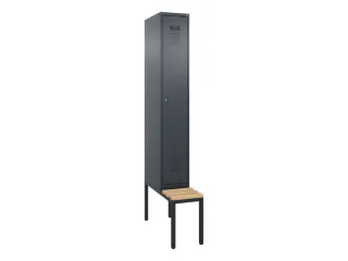 locker met bank,voor scheiding van kleding,HxBxD 2120x300x815mm,1vak - 2