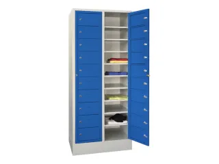Wasgoedkast 1850x770x500 2x10 Vakken Sokkel Ral7035 Front Ral5010 - 1