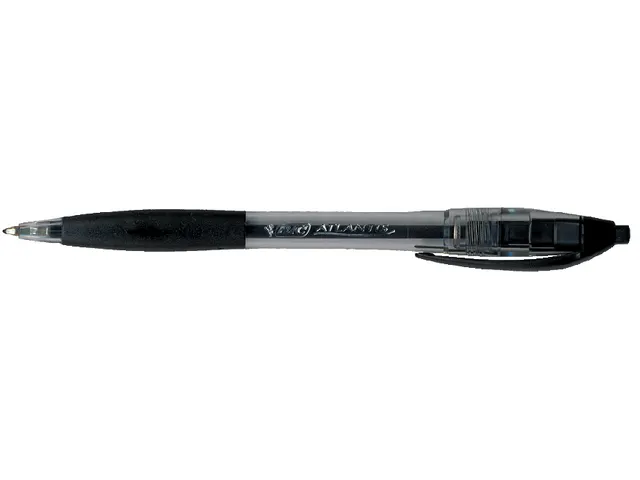 Balpen Bic Atlantis classic grip clic medium zwart 30+6 gratis