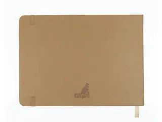 Schetsboek Kangaro A5 landscape taupe PU HC 80 vel 140gr roomwit met e - 6