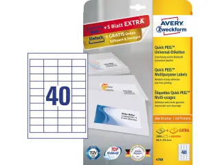 etiket Avery ILK 48,5x25,4mm 25 vel + 5 vel extra 40 etiketten per vel - 2