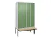 locker voor scheiding van kleding,HxBxD 2120x1200x815mm,4vak