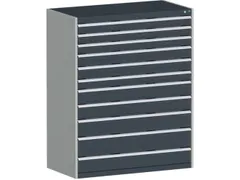 ladekast HxBxD 1600x1300x650mm 11laden RAL7035 front RAL7016