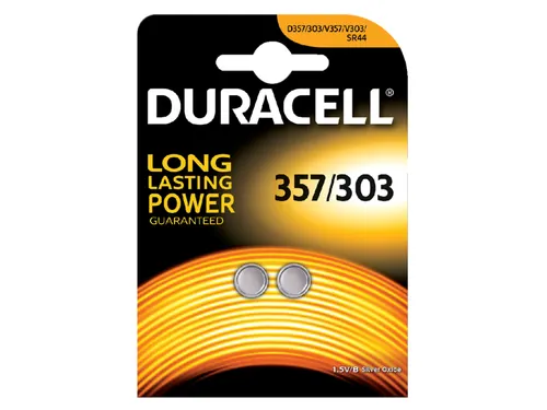 Batterij Duracell knoopcel 2x 357 / 303 zilver oxide Ø11,6mm 2 stuks