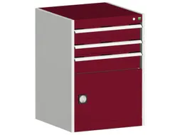 ladekast HxBxD 900x650x650mm 3laden RAL7035 front RAL3004