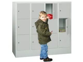 lockerkast,HxBxD 1187x1200x500mm,4x3vakken,RAL7035,front RAL7035 - 3