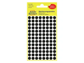 Etiket Avery Zweckform 3009 Rond Ø8mm Zwart 416 Stuks - 4