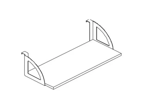 legbord,v. scheidingswand,aluminium-zilver,MS-donkergrijs