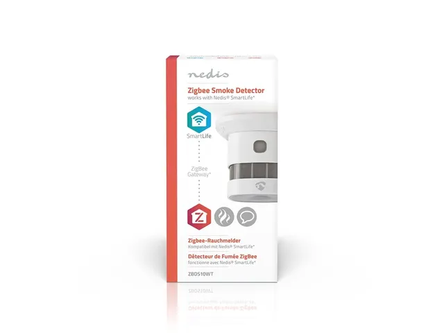 Rookmelder Nedis Zigbee 3.0 Wifi 10 jaar wit