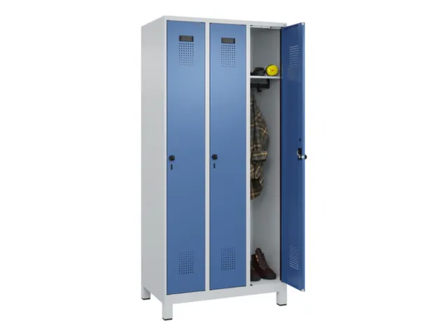 locker,HxBxD 1950x900x500mm,3vak,vak B 300mm,draaigrendel,voeten