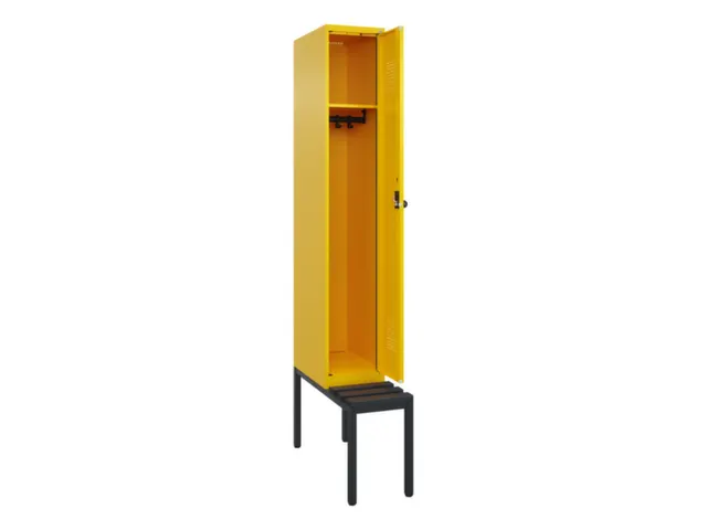 locker met bank,HxBxD 2120x300x815mm,1vak,vak B 300mm,draaigrendel