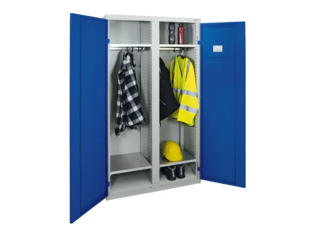 Garderobekast 1800x1000x500mm 2 Vakken Staal Romp Ral7035