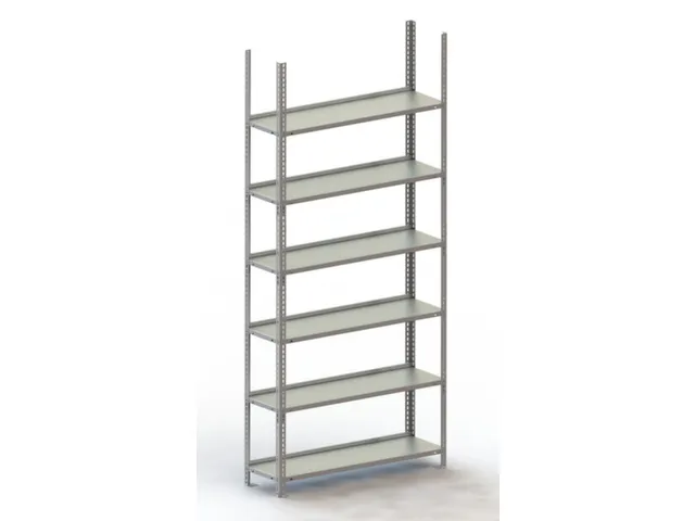 Schroefstelling Basisveld 1850x1004x304mm 6legborden 75kg Ral7035