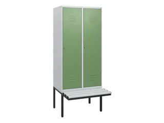 locker met bank,HxBxD 1950x800x815mm,2vak,vak B 400mm,cil.-slot - 1