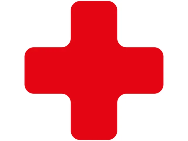 plaksymbool,plus,markering HxB 150x150mm,polycarbonaat,rood