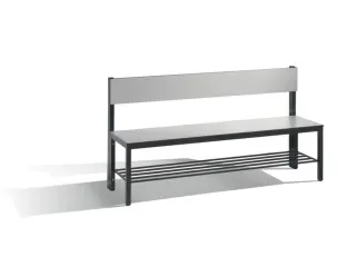 omkleedbank,HxLxD 796x1500x407mm,HPL zilvergrijs,frame staal RAL7021 - 1