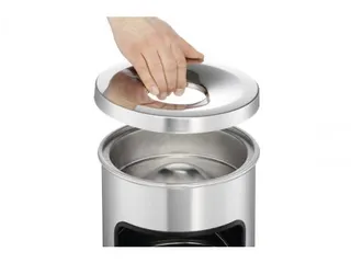 Metalen Afvalbak 17 Liter Met Asbak Metaal Zilver - 4