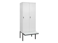 locker met bank,HxBxD 2120x800x815mm,2vak,vak B 400mm,draaigrendel