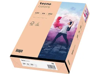 Inapa Tecno colors Gekleurd papier A4 Zalm roze 120 gram 250vel - 1