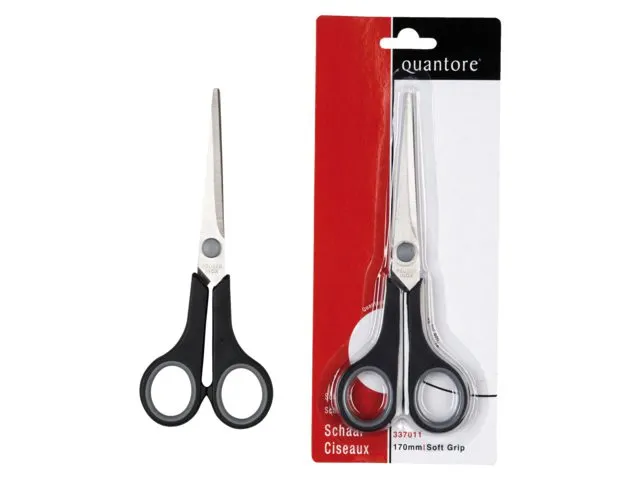 Schaar Quantore 170mm soft grip zwart