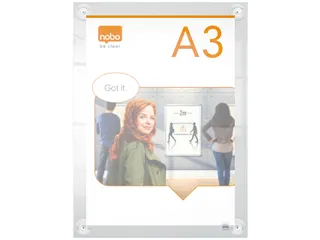 Infobord Nobo Premium Plus A3 acryl wand verplaatsbaar - 2