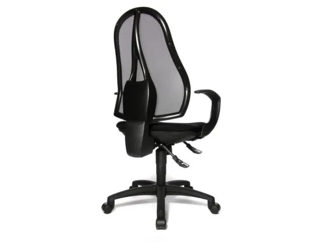 Siège De Bureau Pivotant Assise Noire Dossier Mailles Noir