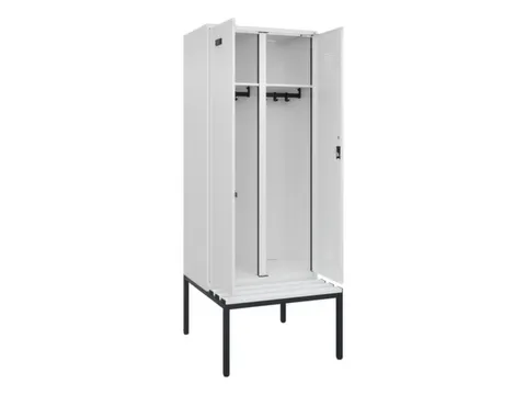 locker met bank,voor scheiding van kleding,HxBxD 2120x800x815mm,2vak