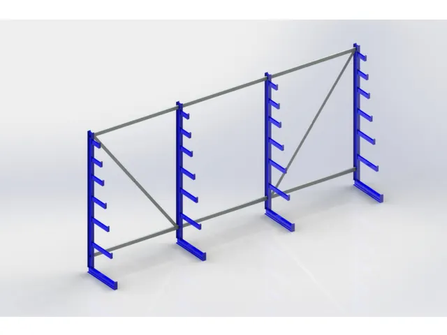 Rayonnage canitlever universel HxlxP 2000x4050x590mm 7bras (pied inclu