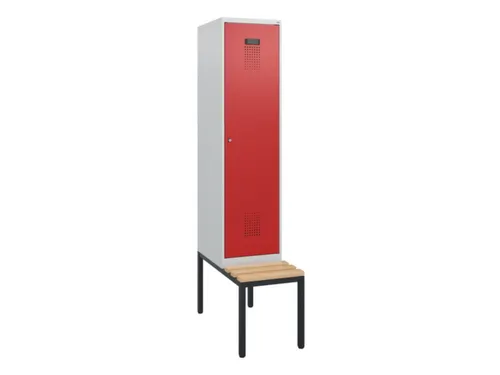 locker met bank,HxBxD 1950x400x815mm,1vak,vak B 400mm,cilinderslot