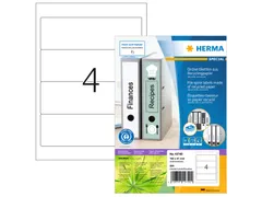 HERMA 10740 Orderetiket gerecycled papier A4 192x61mm Wit 320 stuks