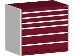ladekast HxBxD 900x1050x650mm 6laden RAL7035 front RAL3004 - 1