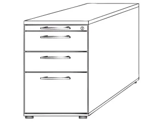 Ladenblok 720-760x430x800mm 2laden 1pennenlade 1hangmappenframe Wit - 3