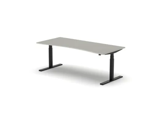 Elektrisch ihv bureau,HxBxD 650-1310x2000x900/800mm,blad lichtgrijs