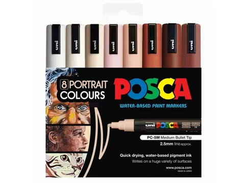 Paintmarker Uni POSCA PC5M 8st portretkleuren