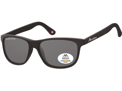 Zonnebril Montana met smoke gepolariseerd glas mat zwart